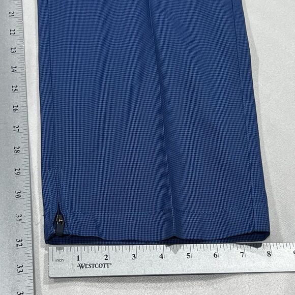 Bonobos Golf Pants Men Blue Straight Fit Micro Houndstooth‎ Zip Ankle Size 40X32 - Picture 13 of 13